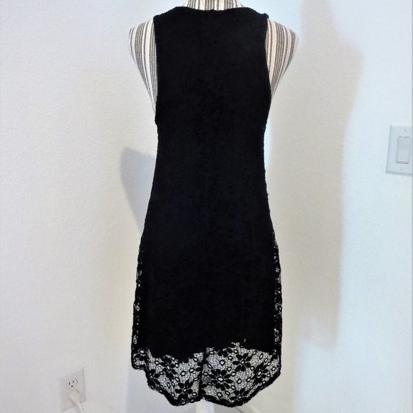 Ginger G Black Lace Overlay Sleeveless Dress - Picture 5 of 6